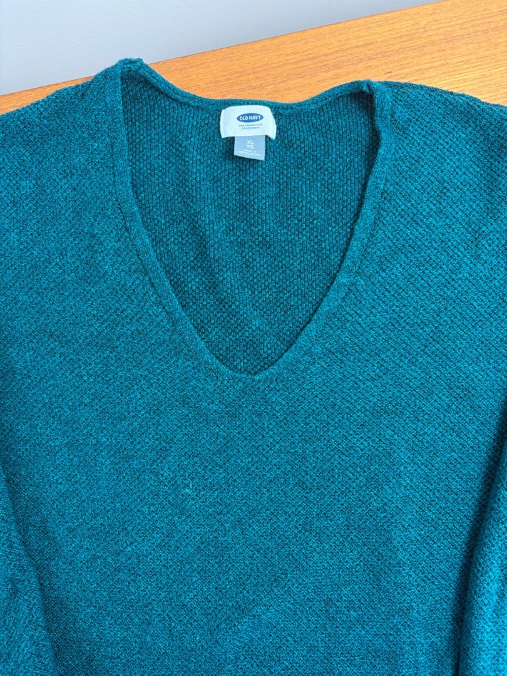 Old Navy Green V-Neck Long Sleeve Sweater
